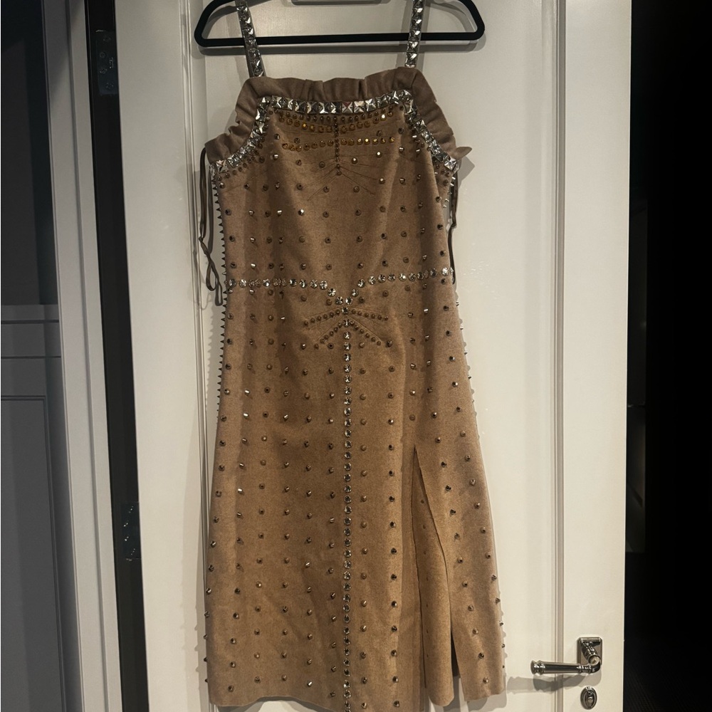 Miu Miu Beige Studded Dress